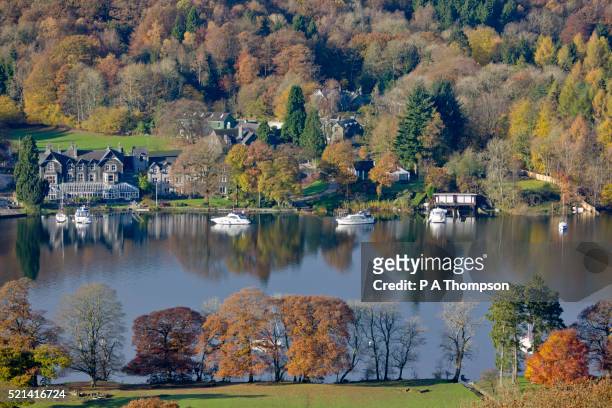 lake windermere in fall, the english lake district - windermere stock pictures, royalty-free photos & images