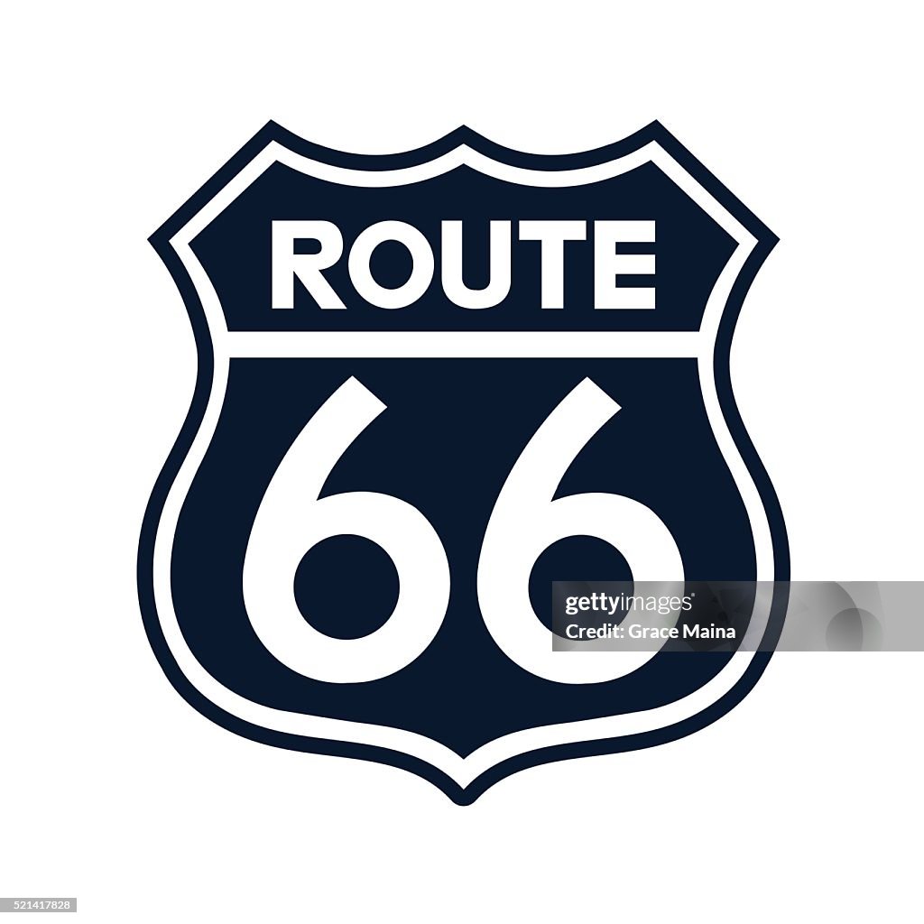 Strecke 66 Schild-Vektor-Illustration