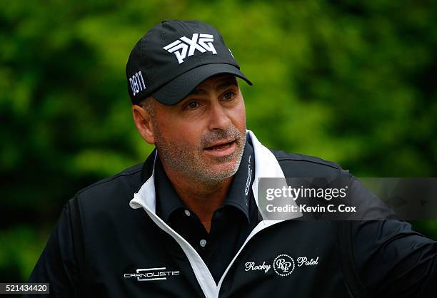 Rocco Mediate walks to the fourth tee during the first round of the Mitsubishi Electric Classic at TPC Sugarloaf on April 15, 2016 in Duluth, Georgia.