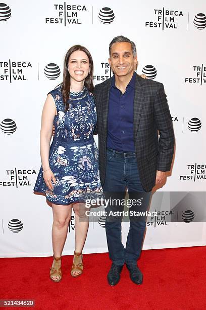 Director Sara Taksler and Bassem Youssef attend "Tickling Giants" Premiere - 2016 Tribeca Film Festival at Chelsea Bow Tie Cinemas on April 15, 2016...