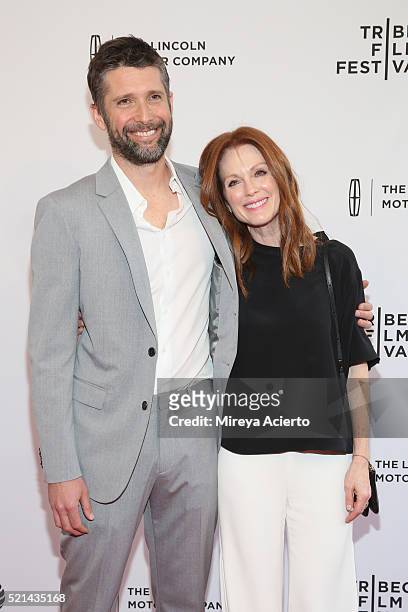 Film director Bart Freundlich and actress Julianne Moore attend the "Wolves" premiere during 2016 Tribeca Film Festival at SVA Theatre on April 15,...