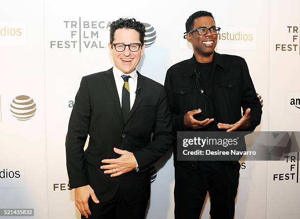 Director J.J. Abrams and comedian Chris Rock attend Tribeca Talks Directors Series: J.J. Abrams with Chris Rock during the 2016 Tribeca Film Festival...