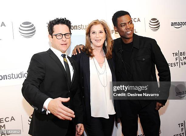 Director J.J. Abrams, Paula Weinsten and comedian Chris Rock attend Tribeca Talks Directors Series: J.J. Abrams with Chris Rock during the 2016...