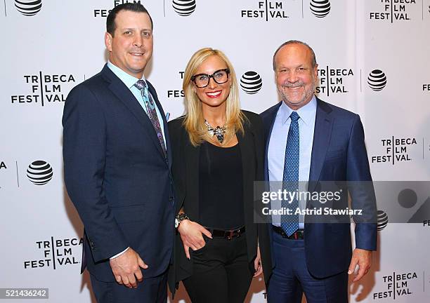 Ron Book, Lauren Brook and Blair Burnes attend "Untouchable" Premiere - 2016 Tribeca Film Festival at Chelsea Bow Tie Cinemas on April 15, 2016 in...