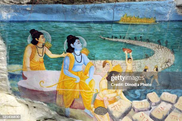 painting on the wall at ranikhet, uttaranchal, india, asia - lord hanuman stock pictures, royalty-free photos & images