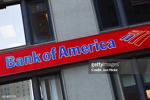 bank of america sign. - bank of america logo stock pictures, royalty-free photos & images