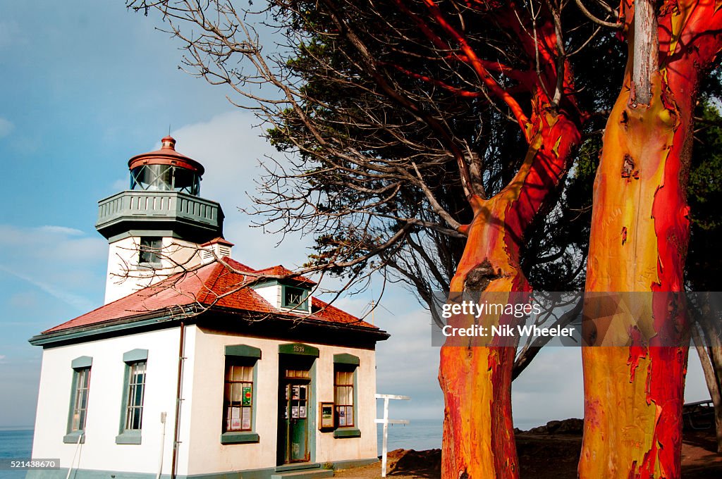 Lime Kiln Point State Park Lighthouse on San Juan Island in the San Juan Islands of Washington State