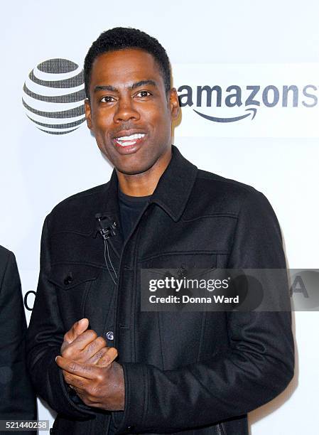 Chris Rock attends at the Tribeca Talks Director's Series: J.J. Abrams with Chris Rock during the 2016 Tribeca Film Festival at John Zuccotti Theater...