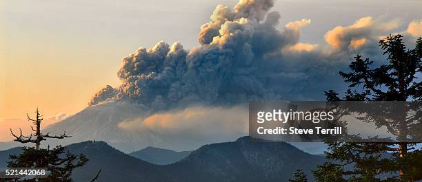 eruption of mt. st. helens - mount st helens stock-fotos und bilder