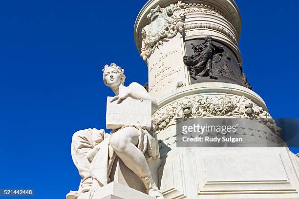 monument to queen maria christina de borbon outside the museum del prado - queen maria christina of spain stock pictures, royalty-free photos & images