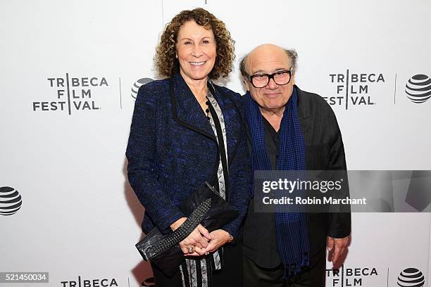 Actors Rhea Perlman and Danny DeVito attend the Tribeca Film Festival Shorts: New York Now at Regal Battery Park Cinemas on April 15, 2016 in New...