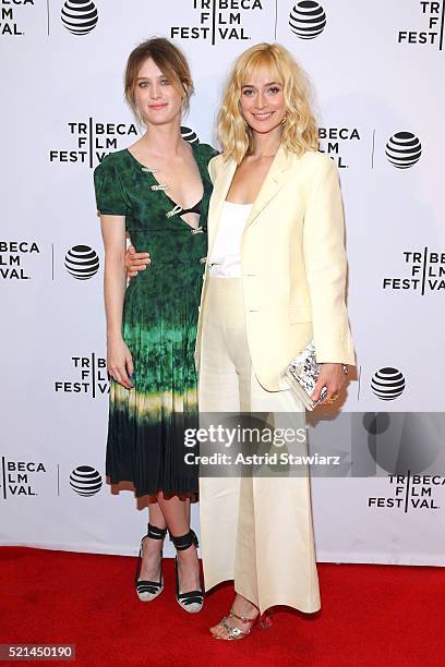 Mackenzie Davis and Caitlin FitzGerald attend "Always Shine" Premiere - 2016 Tribeca Film Festival at Chelsea Bow Tie Cinemas on April 15, 2016 in...