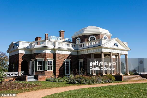 monticello in charlottesville, virginia - thomas jefferson monticello stock pictures, royalty-free photos & images