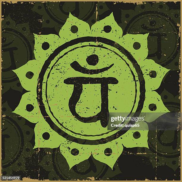 heart chakra background - chakra stock illustrations