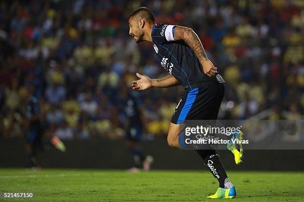 Miguel Angel Martinez of Queretaro runs in the field during the 14th round match between Queretaro and America as part of the Clausura 2016 Liga MX...