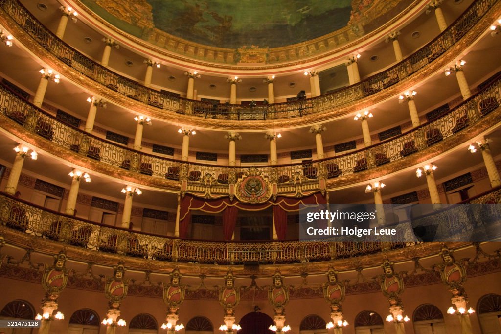 Interior of Teatro Amazonas Manaus opera house