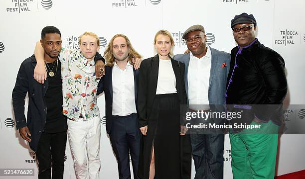 Keith Stanfield, Sam Dillon, Logan Sandler, Dree Hemingway, Leonard Earl Howze, and Robert Wisdom attend the "Live Cargo" Premiere during the 2016...