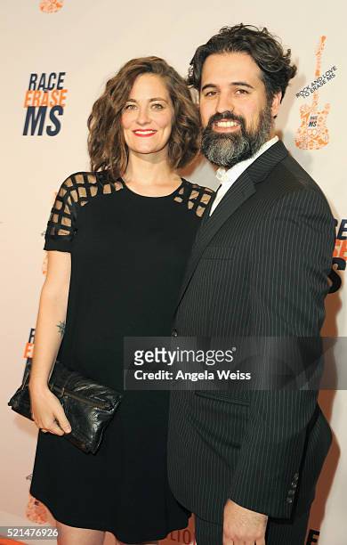 Actors Clementine Ford and Cyrus Wilcox attend the 23rd Annual Race To Erase MS Gala at The Beverly Hilton Hotel on April 15, 2016 in Beverly Hills,...