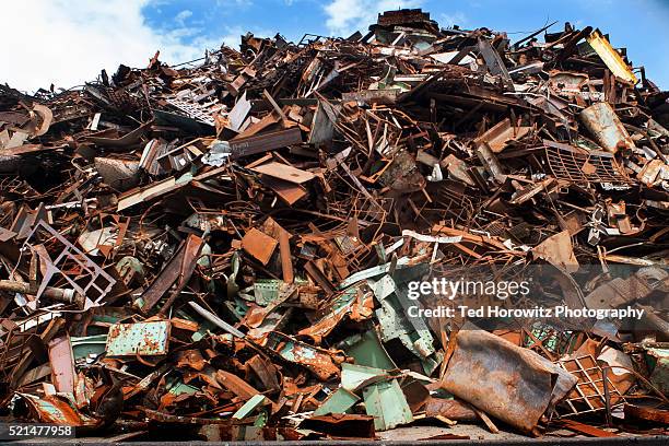 pile of rusted metal for recycling, portsmouth, nh - spare parts stock pictures, royalty-free photos & images