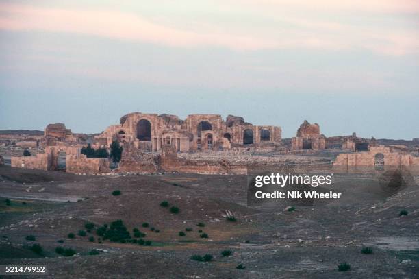 The ruins of the ancient 2nd century Parthian city of Hatra, a UNESCO World Heritage site which was recently destroyed by ISIS, stood on plains north...