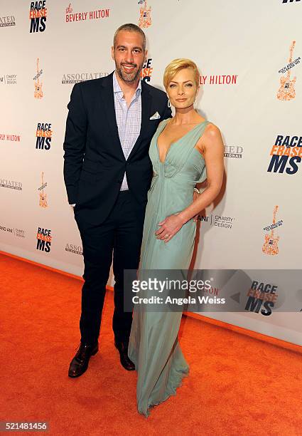 Hamzi Hijazi and actress Jaime Pressly attend the 23rd Annual Race To Erase MS Gala at The Beverly Hilton Hotel on April 15, 2016 in Beverly Hills,...