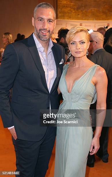 Hamzi Hijazi and actress Jaime Pressly attend the 23rd Annual Race To Erase MS Gala at The Beverly Hilton Hotel on April 15, 2016 in Beverly Hills,...