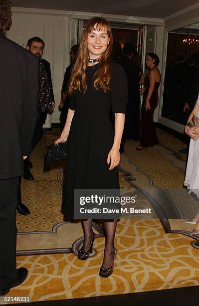 Actress Tara Fitzgerald attends the Pre-Reception ahead of the annual "Evening Standard Film Awards 2005" at The Savoy on February 6, 2005 in London.