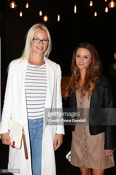 Crystal Chenery and Summer Brooks attend a screening of "Eddie the Eagle" at Hoyts Sylvia Park on April 16, 2016 in Auckland, New Zealand.