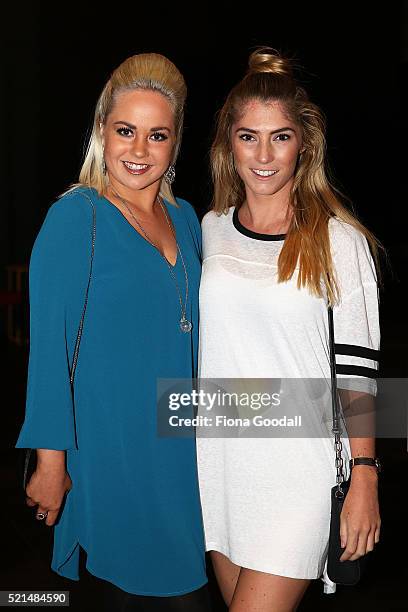 Kristie Williams and Chelsea Auger attend a screening of "Eddie the Eagle" at Hoyts Sylvia Park on April 16, 2016 in Auckland, New Zealand.