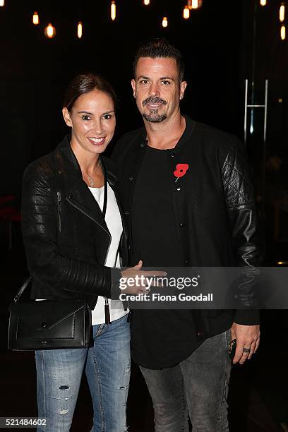 Shavvah Aldred and Scott Morris attend a screening of "Eddie the Eagle" at Hoyts Sylvia Park on April 16, 2016 in Auckland, New Zealand.