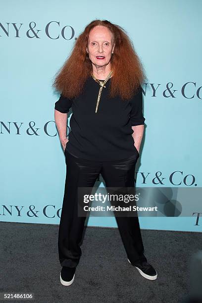 Grace Coddington attends Tiffany & Co. Celebrates the 2016 Blue Book at The Cunard Building on April 15, 2016 in New York City.