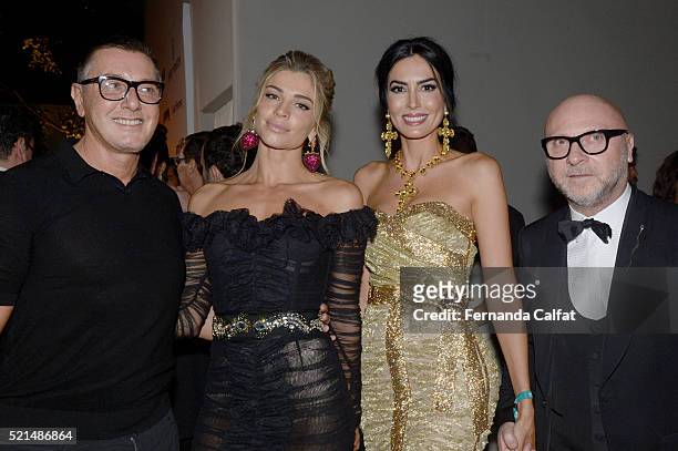 Stefano Gabbana,Grazi Massafera,Iara Jeressati and Domenico Dolce attend at 2016 amfAR Inspiration Gala Sao Paulo on April 15, 2016 in Sao Paulo,...