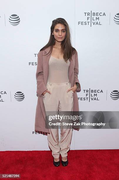 Caitlin Stasey attends "Fear, Inc." premiere during 2016 Tribeca Film Festival at Regal Battery Park 11 on April 15, 2016 in New York City.