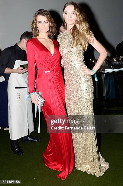 Flavia Luccini and Fabiana Semprebom attend at 2016 amfAR Inspiration Gala Sao Paulo on April 15, 2016 in Sao Paulo, Brazil.