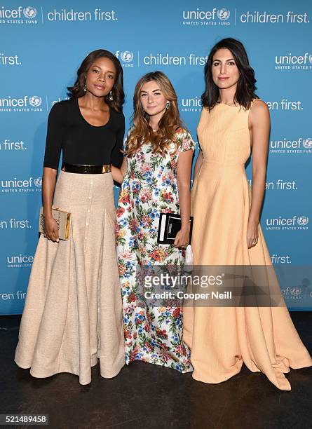 Actress Naomie Harris, Nasiba Adilova and Federica Fanari at the Children First. An Evening With UNICEF on April 15, 2016 in Dallas, Texas.