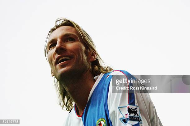Portrait Robbie Savage of Blackburn Rovers during the FA Cup forth round tie between Blackburn Rovers and Colchester United at Ewood Park, on January...