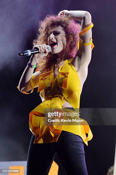 Special guest singer Kiesza performs onstage with Jack U during day 1 of the 2016 Coachella Valley Music & Arts Festival Weekend 1 at the Empire Polo...