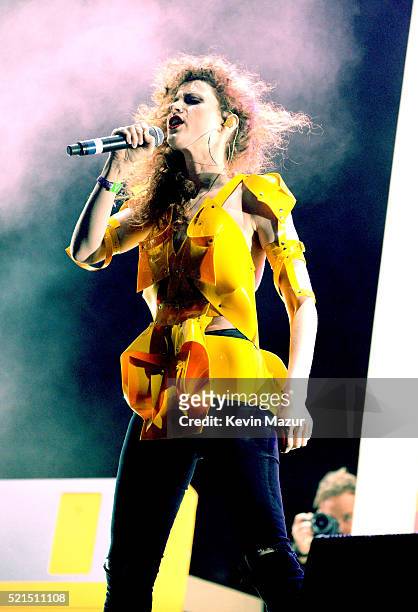 Special guest singer Kiesza performs onstage with Jack U during day 1 of the 2016 Coachella Valley Music & Arts Festival Weekend 1 at the Empire Polo...