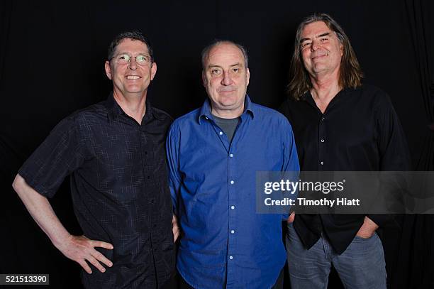 Ken Winokur, Terry Donahue, and Roger Miller pose for a portrait at the 2016 Ebertfest on April 15, 2016 in Champaign, Illinois.