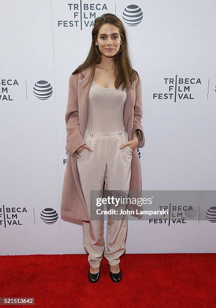 Caitlin Stasey attends "Fear, Inc." Premiere during the 2016 Tribeca Film Festival at Chelsea Bow Tie Cinemas on April 15, 2016 in New York City.