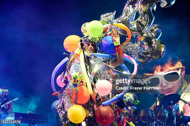 Performers are seen on stage during the Sufjan Stevens show on day 1 of the 2016 Coachella Valley Music & Arts Festival Weekend 1 at the Empire Polo...