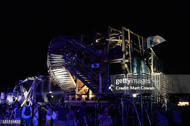 Armpit by Katrina Neiburga & Andris Eglitis Riga is displayed during day 1 of the 2016 Coachella Valley Music & Arts Festival Weekend 1 at the Empire...