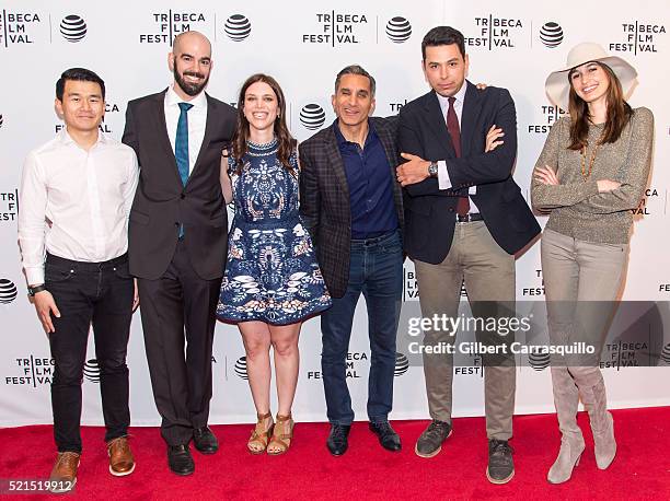 Cast and crew of 'Tickling Giants' attends 'Tickling Giants' Premiere during 2016 Tribeca Film Festival at Chelsea Bow Tie Cinemas on April 15, 2016...