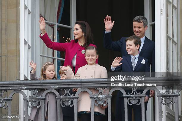 Crown Prince Frederik, and Crown Princess Mary of Denmark, with their children, Princess Josephine, Princess Isabella, Prince Vincent and Prince...