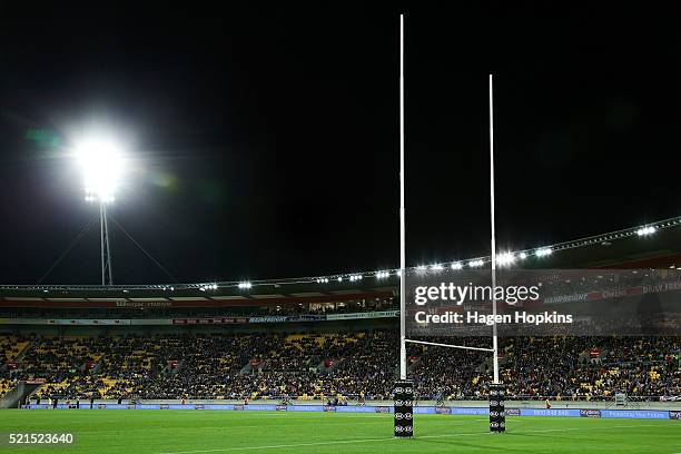 General view of Westpac Stadium during the round seven NRL match between the Canterbury Bulldogs and the New Zealand Warriors at Westpac Stadium on...