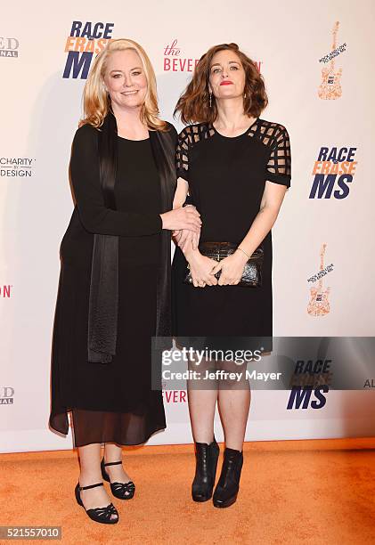 Actresses Cybill Shepherd and Clementine Ford attend the 23rd Annual Race To Erase MS Gala at The Beverly Hilton Hotel on April 15, 2016 in Beverly...