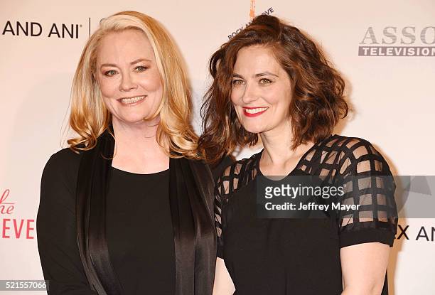 Actresses Cybill Shepherd and Clementine Ford attend the 23rd Annual Race To Erase MS Gala at The Beverly Hilton Hotel on April 15, 2016 in Beverly...
