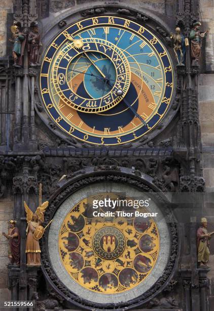 czech republic, prague, old town hall, astronomical clock - prague clock stock pictures, royalty-free photos & images