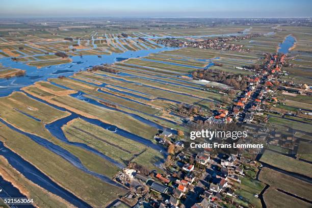 jisp village and polder landscape - nordholland stock-fotos und bilder