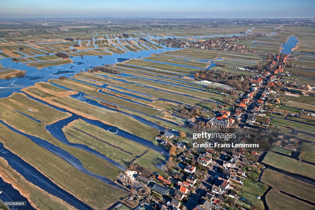 Jisp village and polder landscape